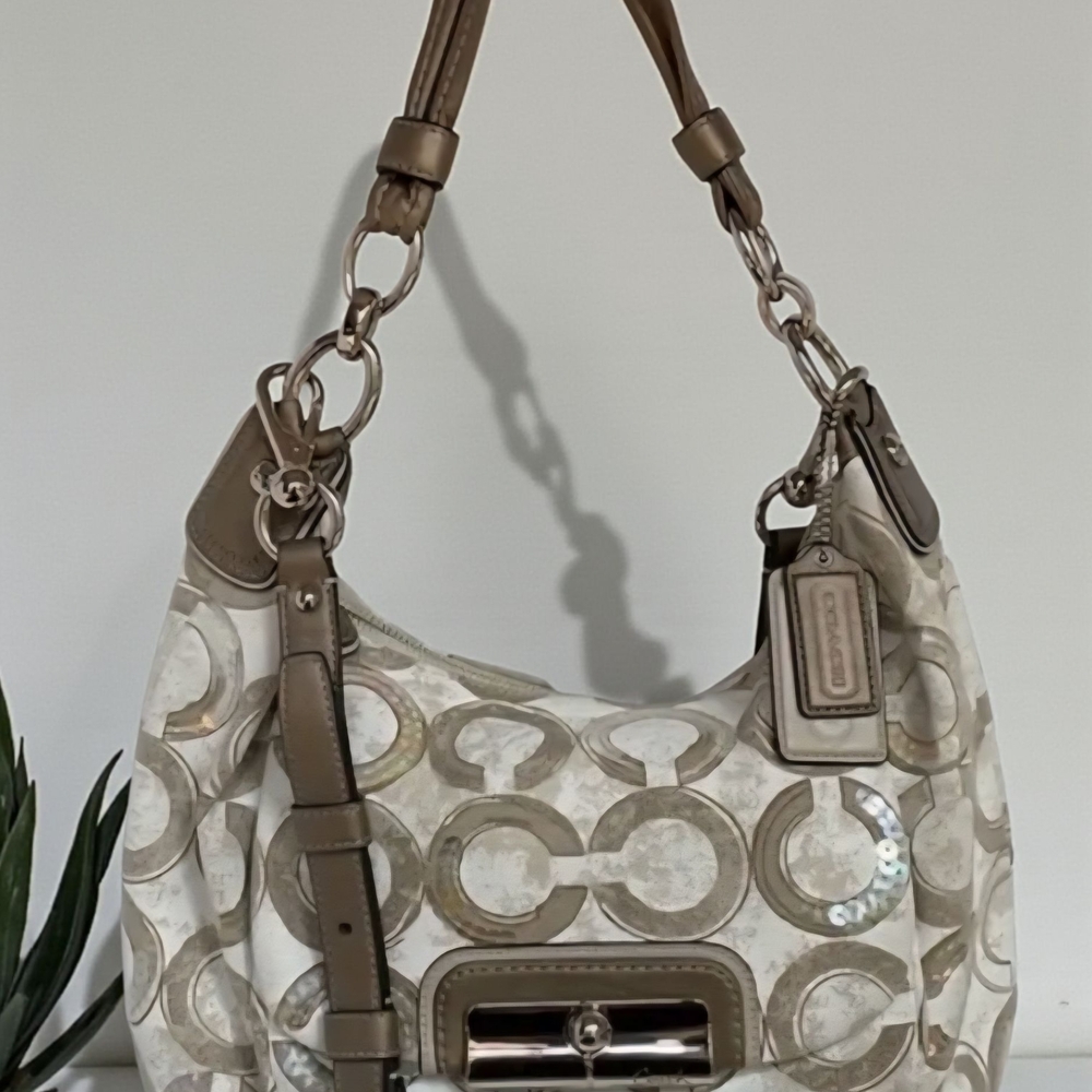 2008 Coach Kristen Sequin Op Art Hobo Shoulder Bag